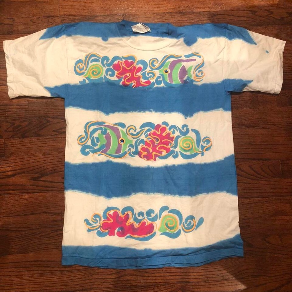 Vintage dyed ocean AOP T-shirt